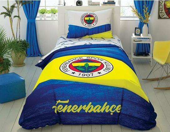 Taç Lisanslı Tek Kişilik Nevresim Takımı Fenerbahçe Wooden