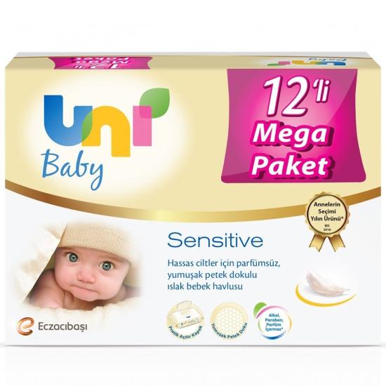 Uni Baby Sensitive Islak Havlu Mendil 12 li Mega Paket