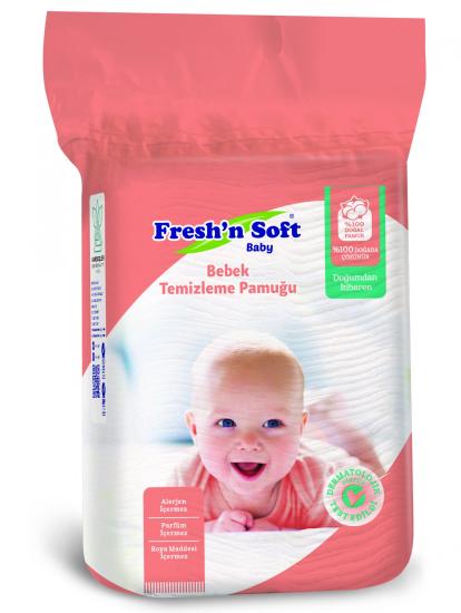 Fresh’n Soft Bebek Temizleme Pamuğu 60’lik Dikdörtgen