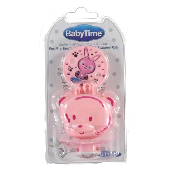 Baby Time Emzik Saklama Kabı + Emzik Askısı + Emzik  PEMBE